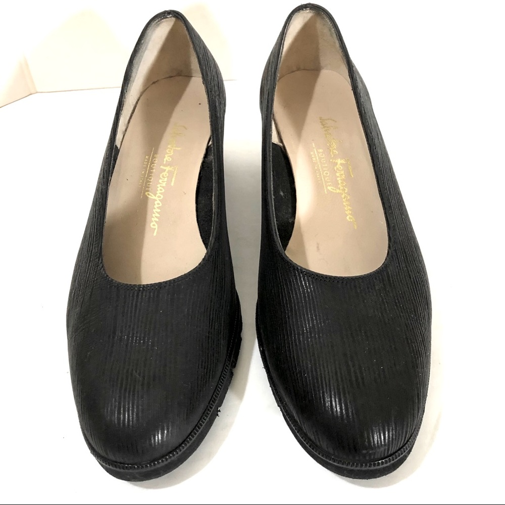 NEW Salvatore Ferragamo Boutique Black Shoes Size 8 B